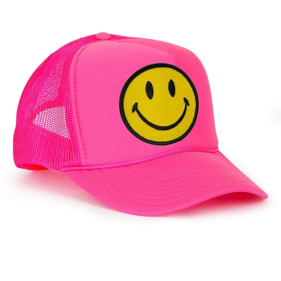 Aviator Nation Accessories - Pink Aviator Nation Smiley Trucker Hat